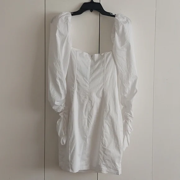Fashion Nova Must Have Puff Sleeve Mini Dress Size Medium White NWT - Picture 10 of 16